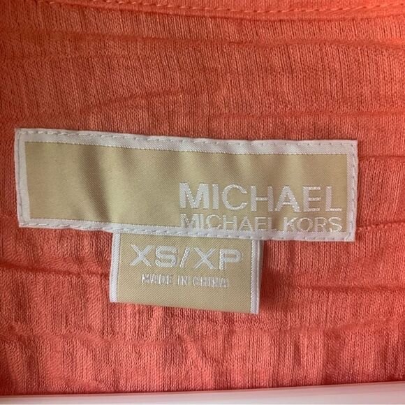 ‘Michael’ Michael Kors Pink Rouched Belted Button-Up Top- Women XS - Picture 9 of 9